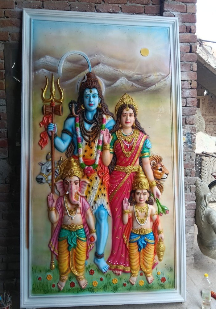 Shiv Parivar 3D Relief Wall Mural